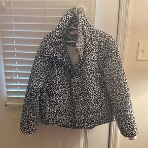 Buddy Love Leopard Print Puffer Jacket